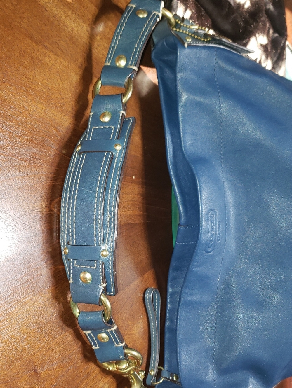💘🖤💘 BLUE COACH CARLY LIMITED EDITION LEATHER SHOULDER VINTAGE HOBO BAG 10616 - Picture 7 of 13